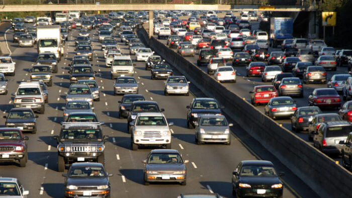 Freeway traffic in Riverside, CA